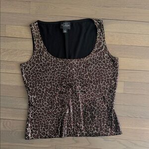 St. John Black and Brown Geometric Tank Top
